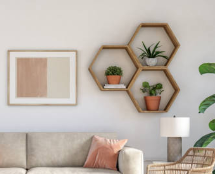 Juego de 3 Repisas Hexagonales